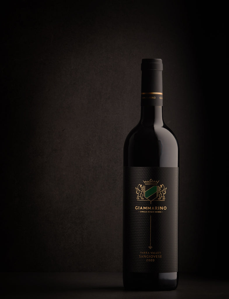 The 2020 Sangiovese, a Single Estate Wine from the Yarra Valley, produced by Giammarino Wines.